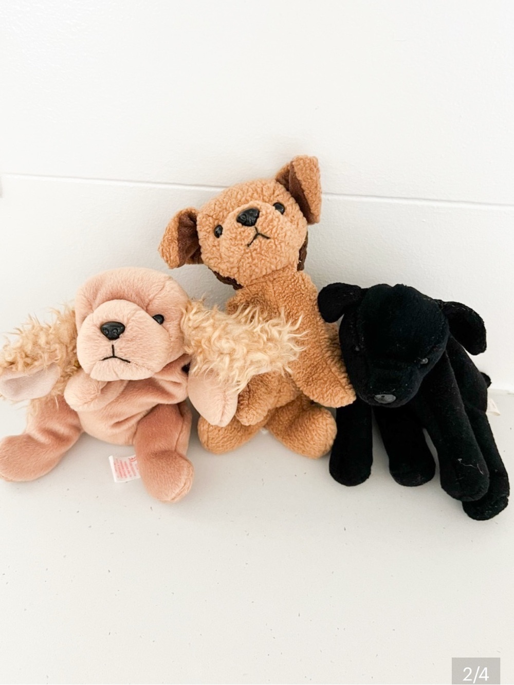 TY Beanie Babies Dog Plush Bundle Lot of 3 Brown Black Puppy Stuffed Animals